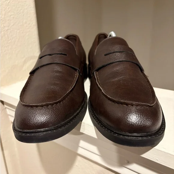 Abound Ortholite Eco Insole Brown Soft Faux Leather Comfort Penny Loafer Mens 11 - Picture 9 of 10